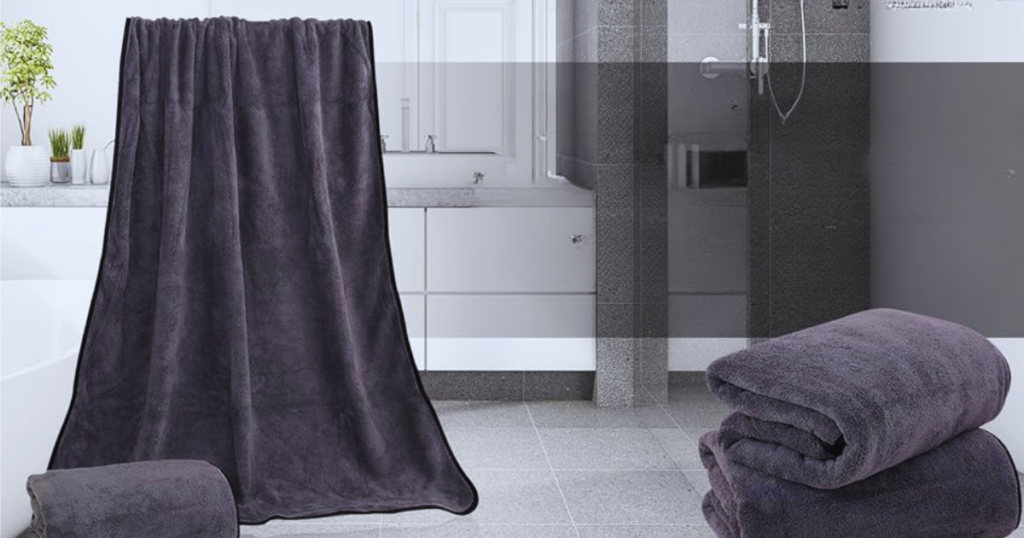 TENSTARS Silk Hemming Bath Towels