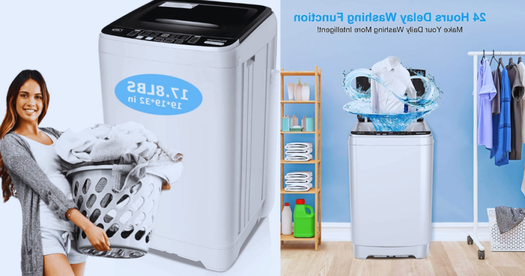 17.8/15.6LBS Energy Saving Washer Portable Washing Machine for  Household,Silent!